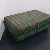 Children's Dark Green Metal Storage Trunk from India