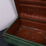 Children's Dark Green Metal Storage Trunk from India
