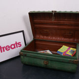 Children's Dark Green Metal Storage Trunk from India