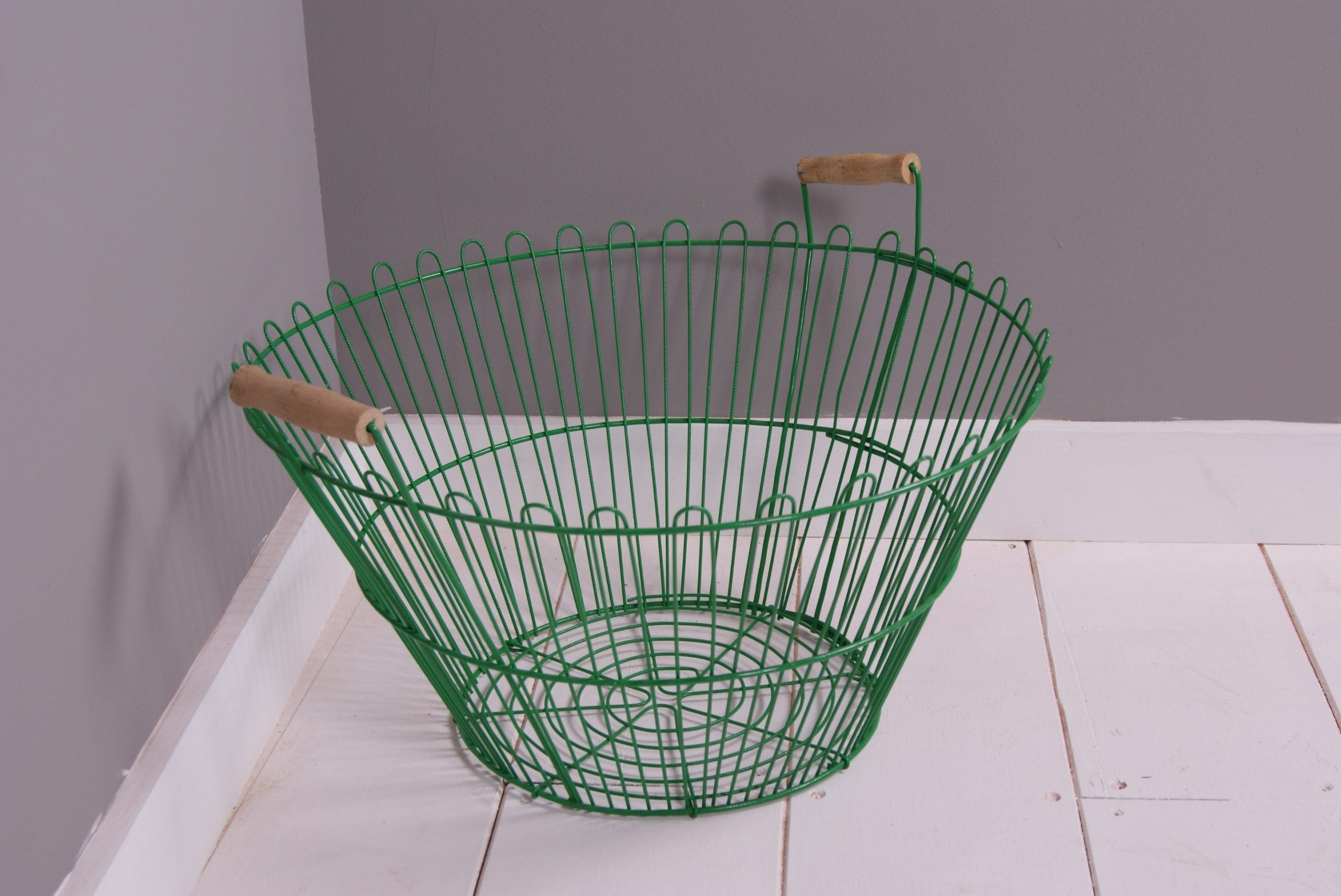 Children's Vintage Green Wire Basket