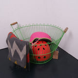Children's Green Wire Storage Basket with Handles
