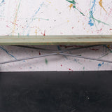 Children's Wooden Bench with Green Top and Metal Frame