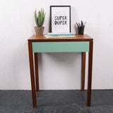 Children's Wooden Side Table with Green Drawer