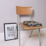 Children's Vintage Grey Metal Legged Stackable Chairs