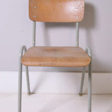 Children's Vintage Grey Metal Legged Stackable Chairs