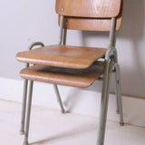 Children's Vintage Grey Metal Legged Stackable Chairs