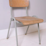 Children's Vintage Grey Metal Legged Stackable Chairs