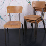 Children's French Grey Metal Legged Chairs