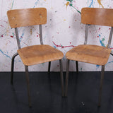 Children's French Grey Metal Legged Chairs