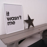Children's Grey It Wasn't Me Print by Gayle Mansfield