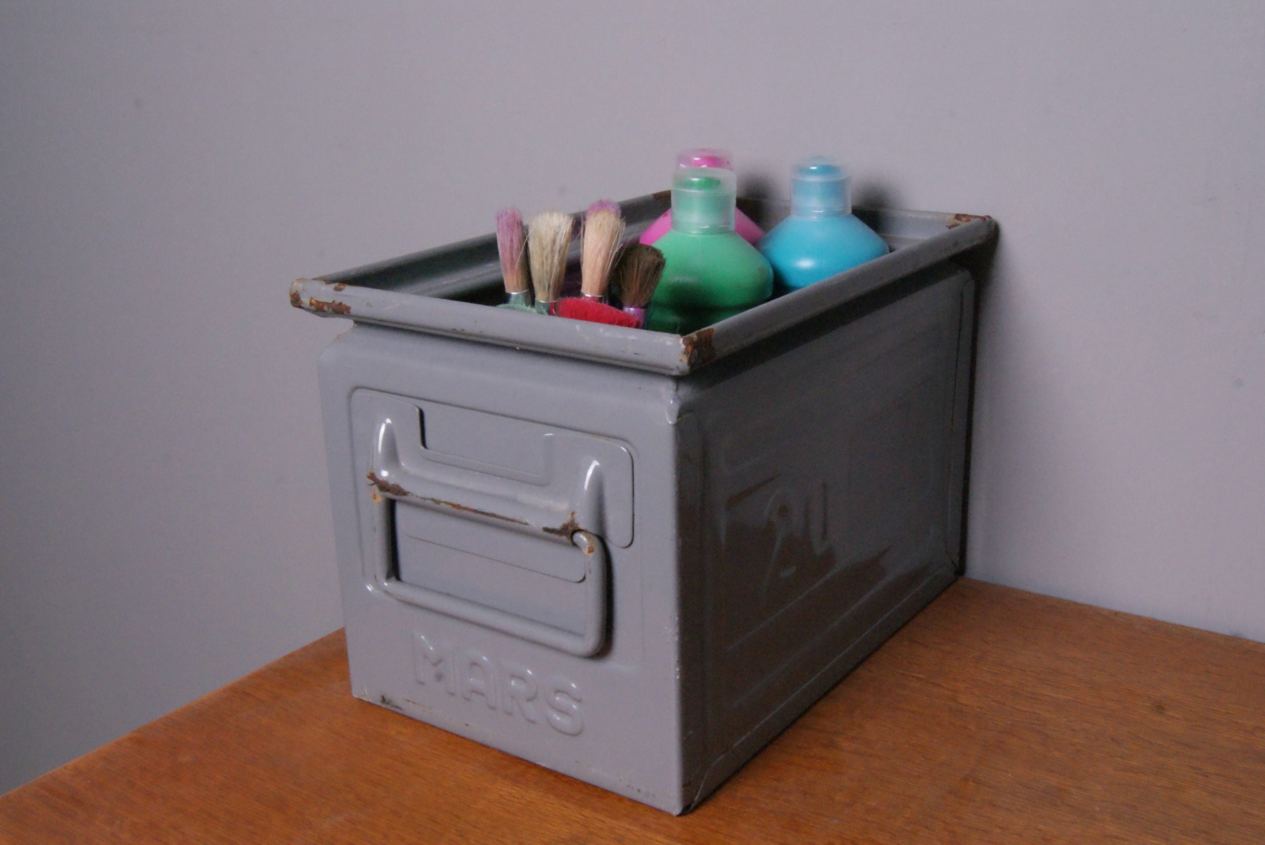Children's Grey Metal MARS Storage Crates