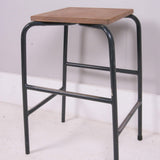 Children's Vintage Grey Metal Legged Stools