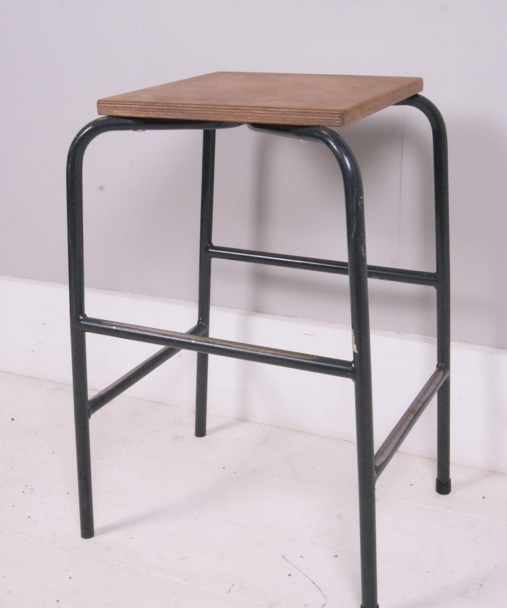 Children's Vintage Grey Metal Legged Stools