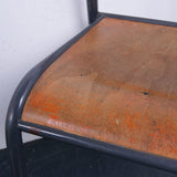 Children's French Grey Metal Legged Chairs with Pointed Legs