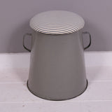 Medium Grey Maggie with Blue ticking Removable Seat Pad