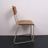 Children's Wooden chairs with grey metal frames