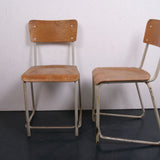 Children's Wooden chairs with grey metal frames