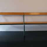 Children's Large Vintage French School Bench with Wooden Seat and Back