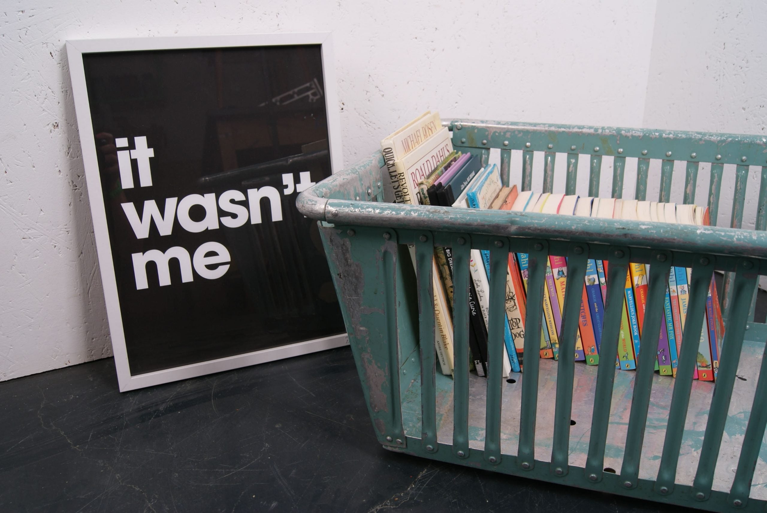 Children's Large Green Storage Basket from Germany