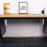 Children's Wide Metal Legged Double Desk with Storage