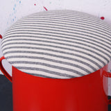 Large Red Maggie with Black Ticking Removable Seat Pad