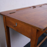 Children's Large Wooden Double Desk with Footrest