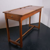 Children's Large Wooden Double Desk with Footrest