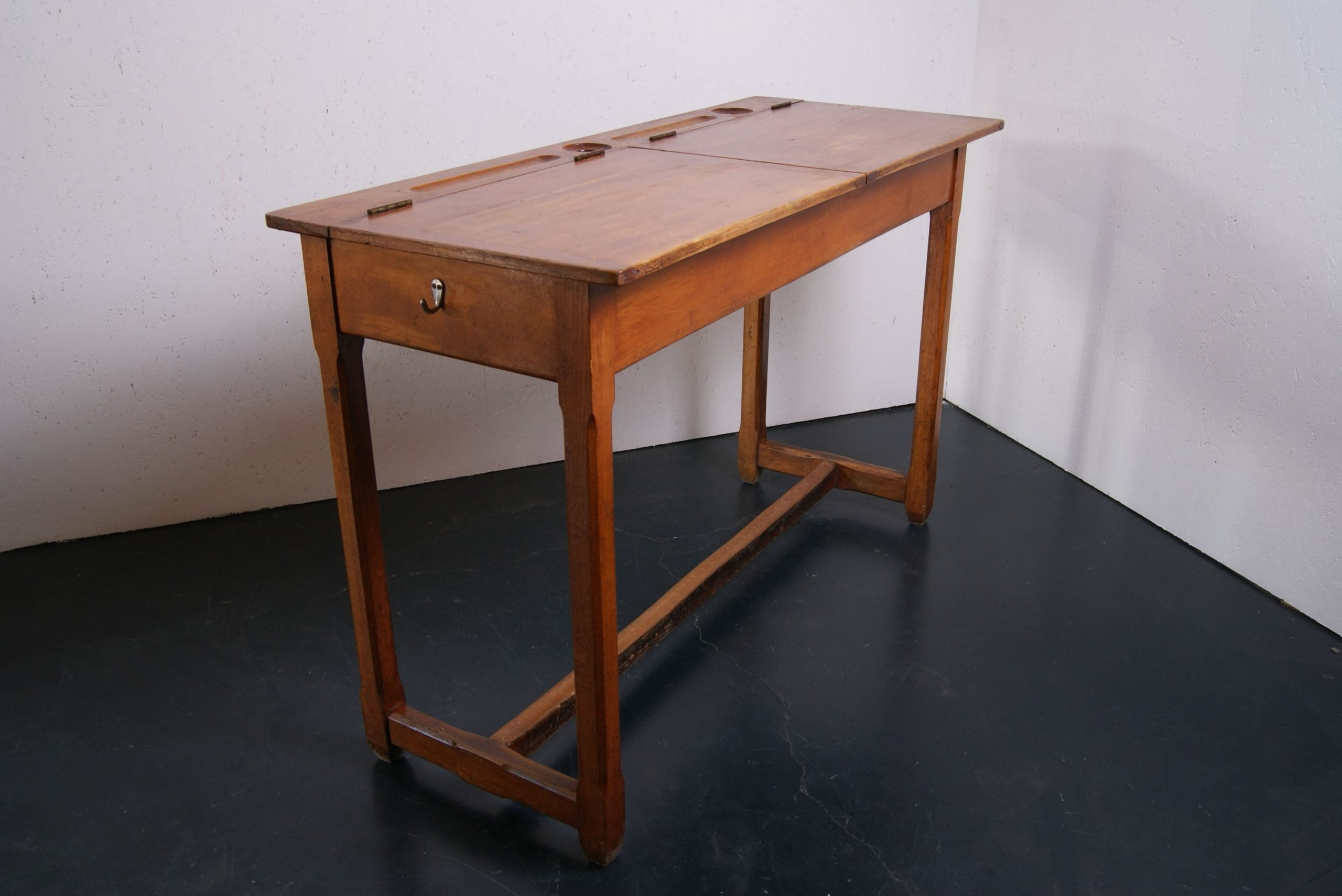 Children's Large Wooden Double Desk with Footrest
