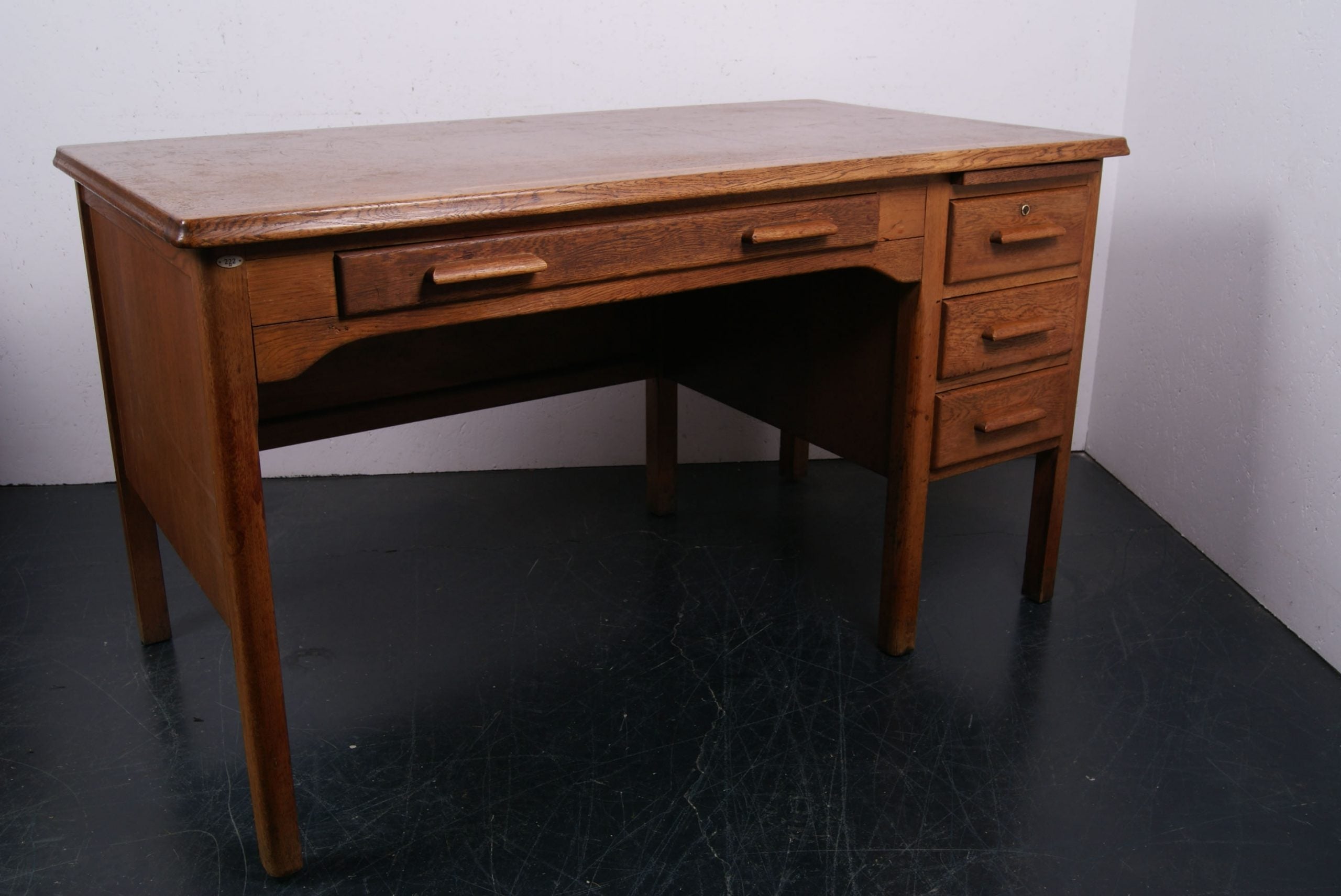 Large Astrola Oak Desk with Drawers