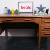 Large Astrola Oak Desk with Drawers