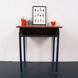 Children's Vintage Blue Medium Metal Legged Desk with Shelf