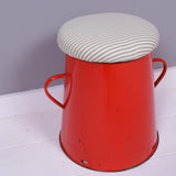 Medium Red Maggie with a Green Ticking Removable Seat Pad