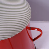 Medium Red Maggie with a Green Ticking Removable Seat Pad