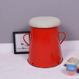 Medium Red Maggie with a Green Ticking Removable Seat Pad
