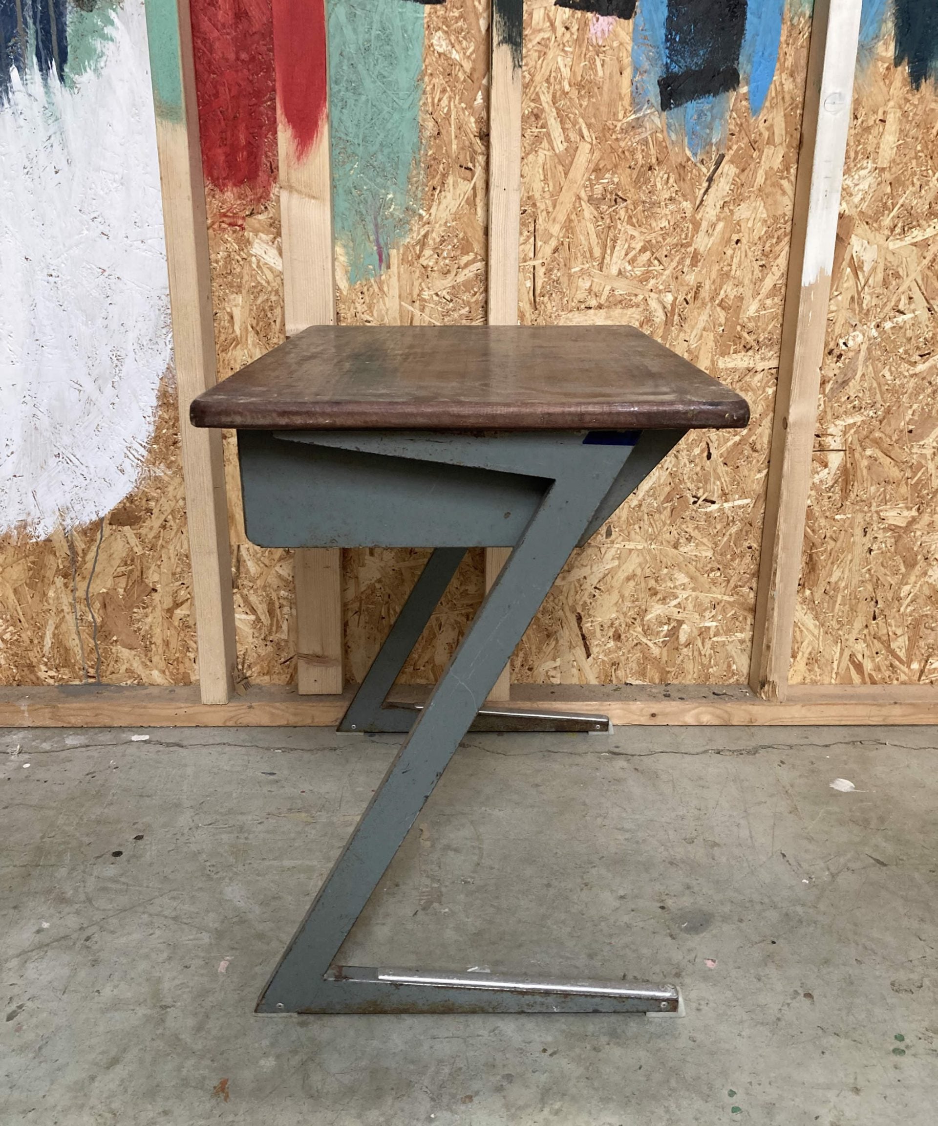 Small Single French Desk with Metal Legs