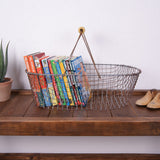 Children's Wire Basket with Mustard Wooden Handle