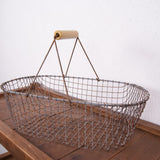 Children's Wire Basket with Mustard Wooden Handle