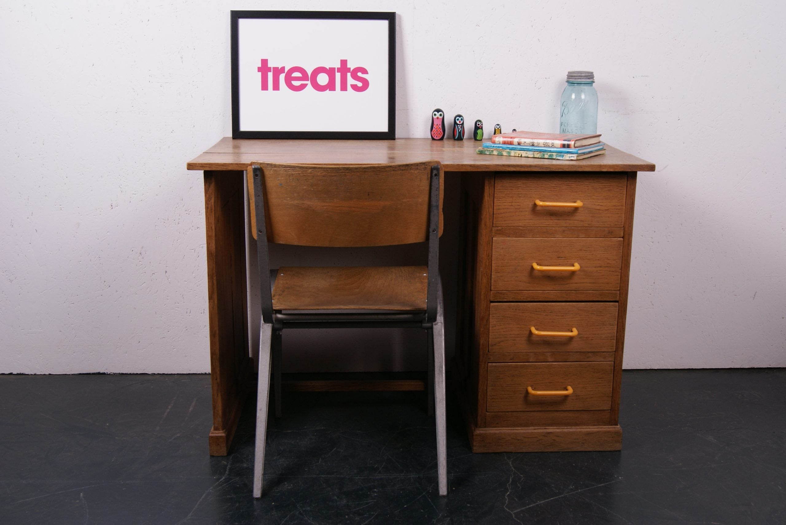 Children's French Oak School Desk
