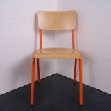Children's Orange Metal Legged Chairs