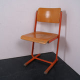 Children's Orange Metal Legged Chairs