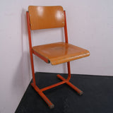 Children's Orange Metal Legged Chairs