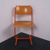 Children's Orange Metal Legged Chairs