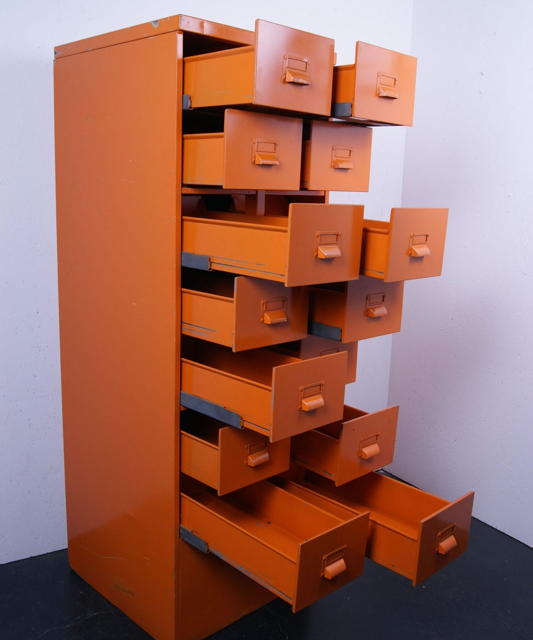 Tall Orange Filing Cabinet