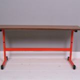 Children's Wooden Bench with Orange Metal Legs