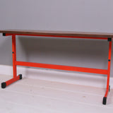 Children's Wooden Bench with Orange Metal Legs