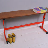 Children's Wooden Bench with Orange Metal Legs