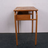 Children's French Orange Metal Legged Desk with Shelf