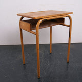 Children's French Orange Metal Legged Desk with Shelf