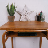 Children's French Orange Metal Legged Desk with Shelf