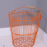 Children's Orange Wire Storage Basket with Handle